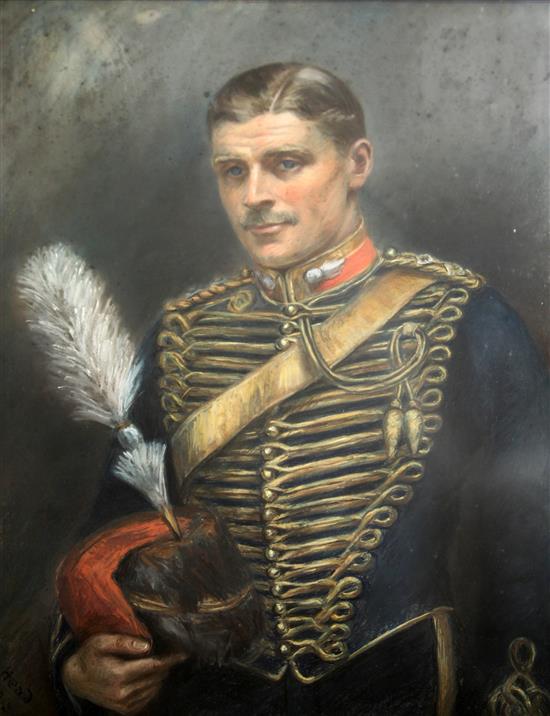 Miss May Head (Exh.1913-14) Portrait of an officer in the Hussars, 36 x 28in.